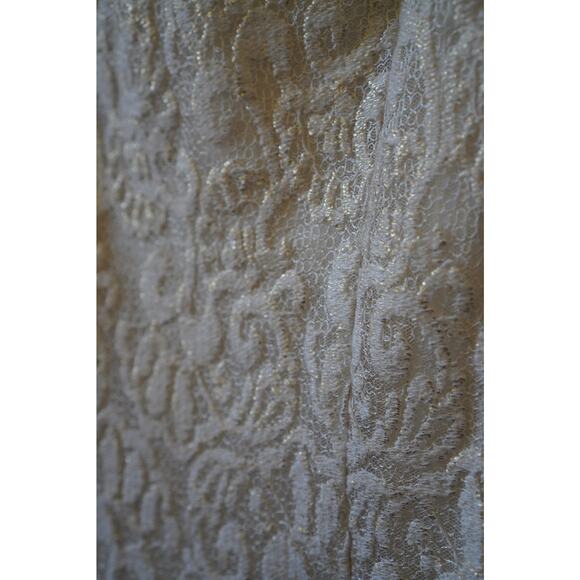 Londee Qipao Embroidered Jacquard Lace Cap Sleeve Collar Dress Ivory Size XS - Picture 5 of 10